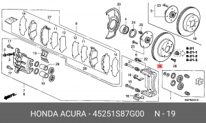 Тормозной диск 45251S87G00 HONDA