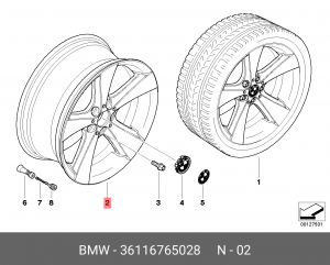 Диск колеса 36 11 6 765 028 BMW