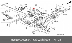 Сайлентблок 52393-SH3-005 HONDA