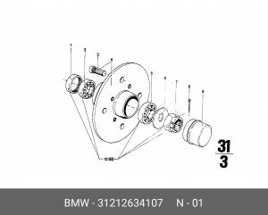 Уплотняющее кольцо, ступица колеса; Уплотняющее кольцо 31 21 2 634 107 BMW