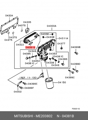 Прокладка, выпускной трубопровод ME203802 MITSUBISHI