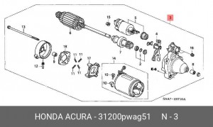 Стартер 31200PWAG51 HONDA