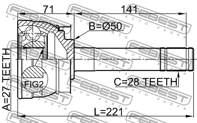 ШРУС 0210-064 FEBEST