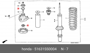 Сайлентблок - втулка амортизатора подвески 51631-SS0-004 HONDA