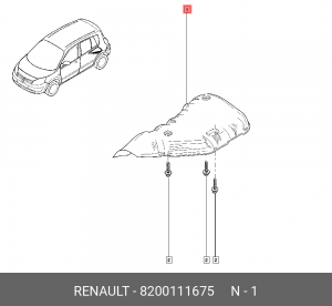 Экран теплозащитный 8200111675 RENAULT