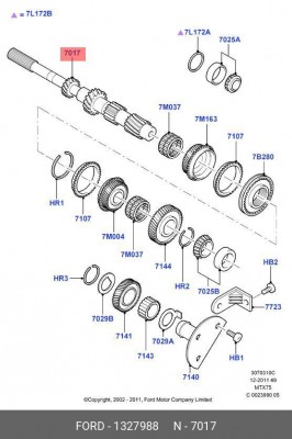 Вал коробки отбора мощности 1327988 FORD