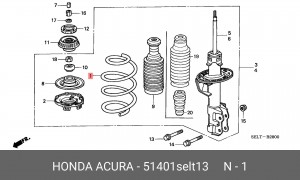 Пружина подвески 51401SELT13 HONDA