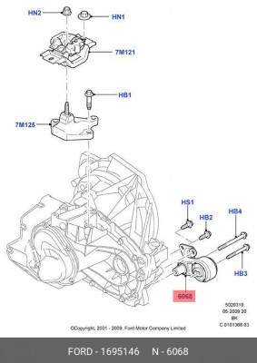 Опора коробки передач 1 695 146 FORD