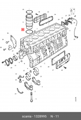 Прокладка, гильза цилиндра 1328995 SCANIA