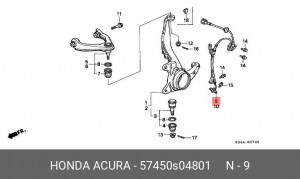 Датчик, частота вращения колеса 57450S04801 HONDA