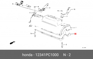 Прокладка, крышка головки цилиндра 12341PC1000 HONDA