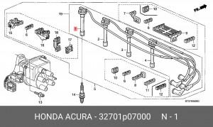 Ккомплект проводов зажигания 32701P07000 HONDA