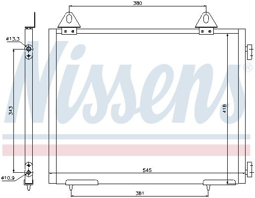 Конденсатор, кондиционер 94327 NISSENS
