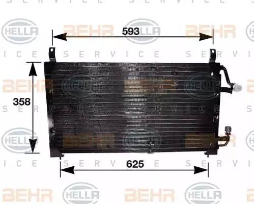 Конденсатор, кондиционер 8FC351037111 HELLA