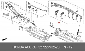 Ккомплект проводов зажигания 32722PK2620 HONDA