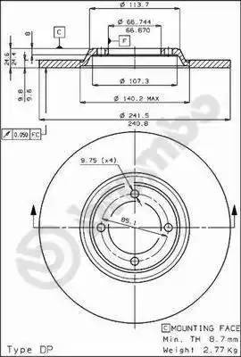 Тормозной диск 08224420 BREMBO