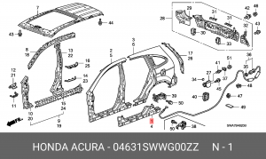 Панель порога 04631SWWG00ZZ HONDA