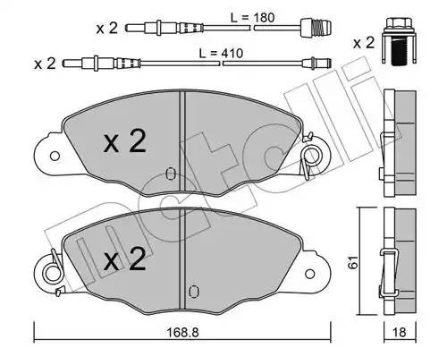 Комплект тормозных колодок, диско 22-0334-0 METELLI