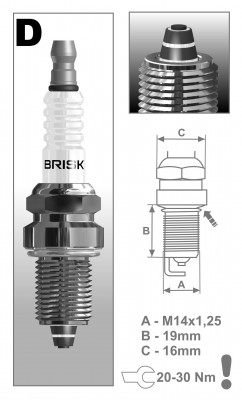 Свеча зажигания DR14ZC BRISK