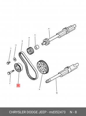 Натяжной ролик, ремень ГРМ MD35 2473 CHRYSLER
