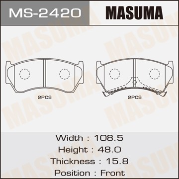 Колодки тормозные дисковые MS2420 MASUMA