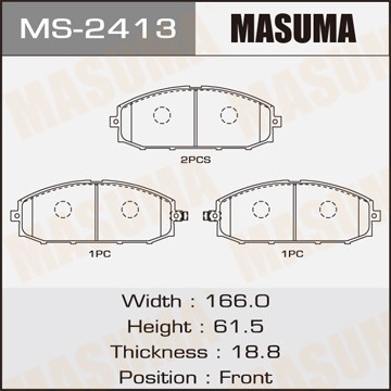 Колодки тормозные дисковые MS2413 MASUMA
