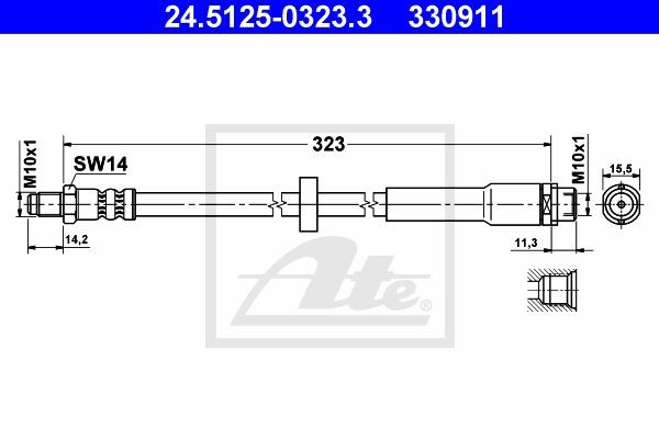Шланг тормозной 24.5125-0323.3 ATE