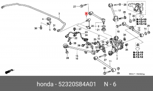 Тяга / стойка, стабилизатор 52320-S84-A01 HONDA