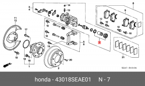 Суппорт тормозной (ремкомплект) 43018SEAE01 HONDA
