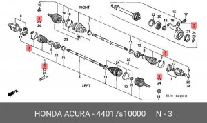 Пыльник ШРУСа (комплект) 44017-S10-000 HONDA