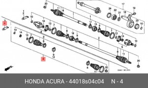 Пыльник ШРУСа (комплект) 44018-S04-C04 HONDA