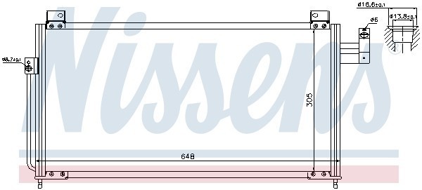 Конденсатор, кондиционер 94705 NISSENS