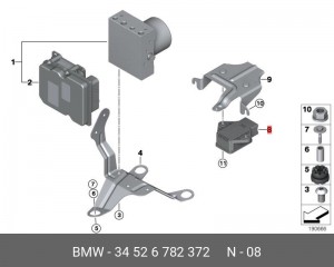 Датчик, поперечное ускорение 34 52 6 782 372 BMW