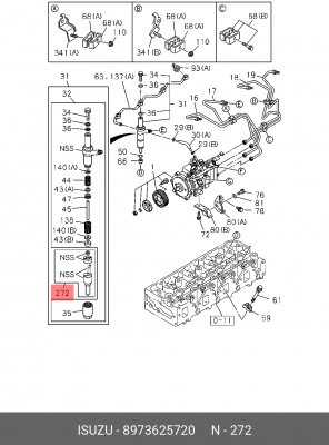 Ремкомплект, распылитель 8-97362-572-0 ISUZU
