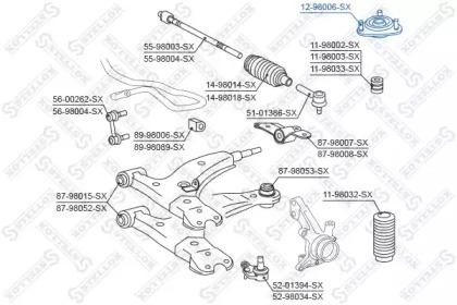 Опора амортизатора подвески 12-98006-SX STELLOX