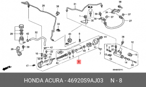 Главный цилиндр, система сцепления 46920S9AJ03 HONDA