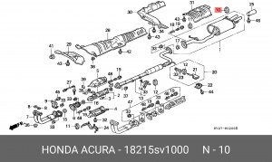 Кронштейн, система выпуска ОГ 18215SV1000 HONDA
