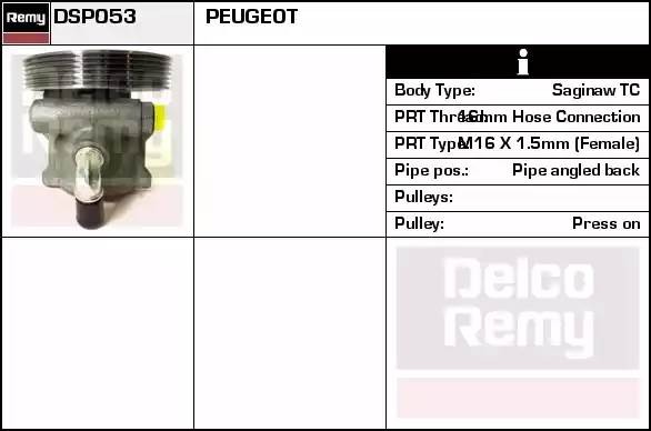 Гидравлический насос, рулевое управление DSP053 DELCO REMY