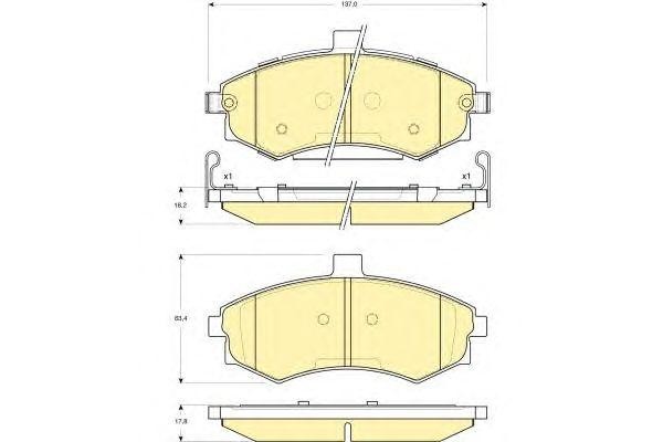 Комплект тормозных колодок, диско 6133789 GIRLING