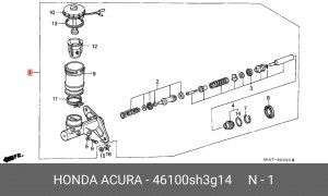 Главный тормозной цилиндр 46100SH3G14 HONDA