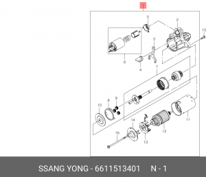 Стартер 6611513401 SSANG YONG