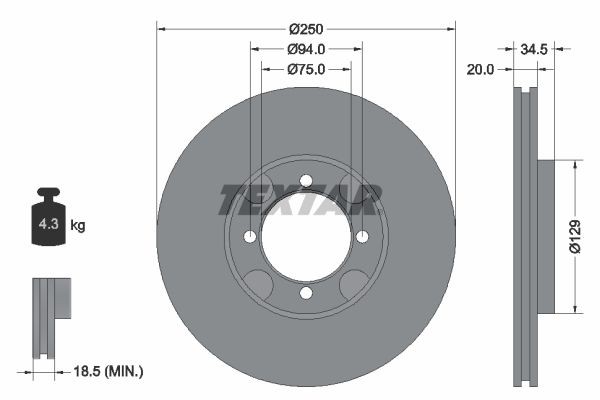 Тормозной диск 92047200 TEXTAR
