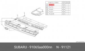 Решетка радиатора 91065AA000NN SUBARU