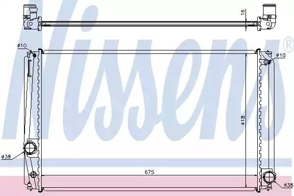 Радиатор, охлаждение двигател 64678A NISSENS