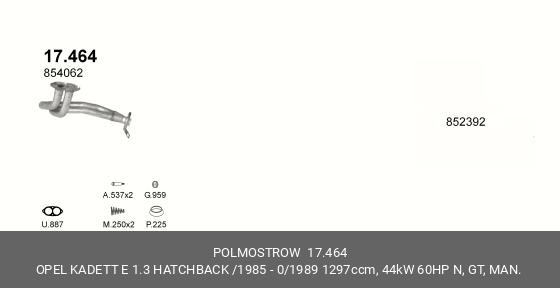 Труба приемная 17.464 POLMOSTROW