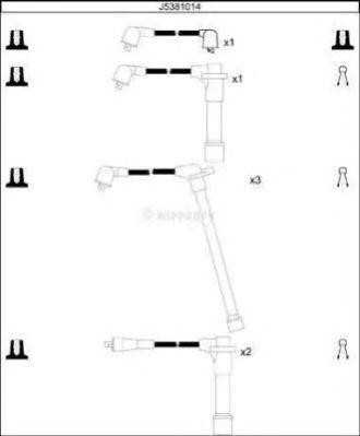 Ккомплект проводов зажигания J5381014 H B JAKOPARTS NIPPARTS