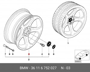 Диск колеса 36 11 6 752 027 BMW