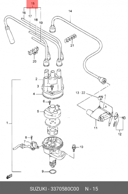 Ккомплект проводов зажигания 33705-80C00 SUZUKI