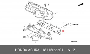 Прокладка, выпускной коллектор 18115RBDE01 HONDA