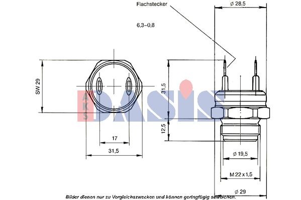 Термовыключатель, вентилятор радиатора 751045N AKS DASIS